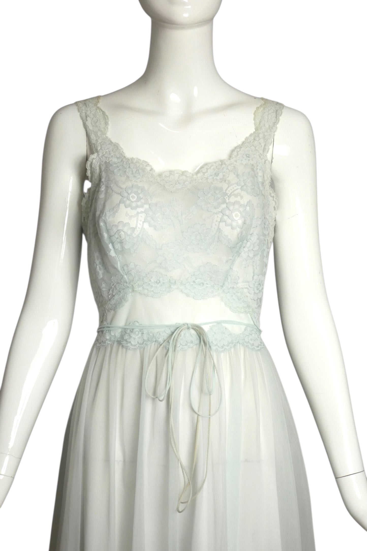1960s Blue Lace Nightgown, Size 4