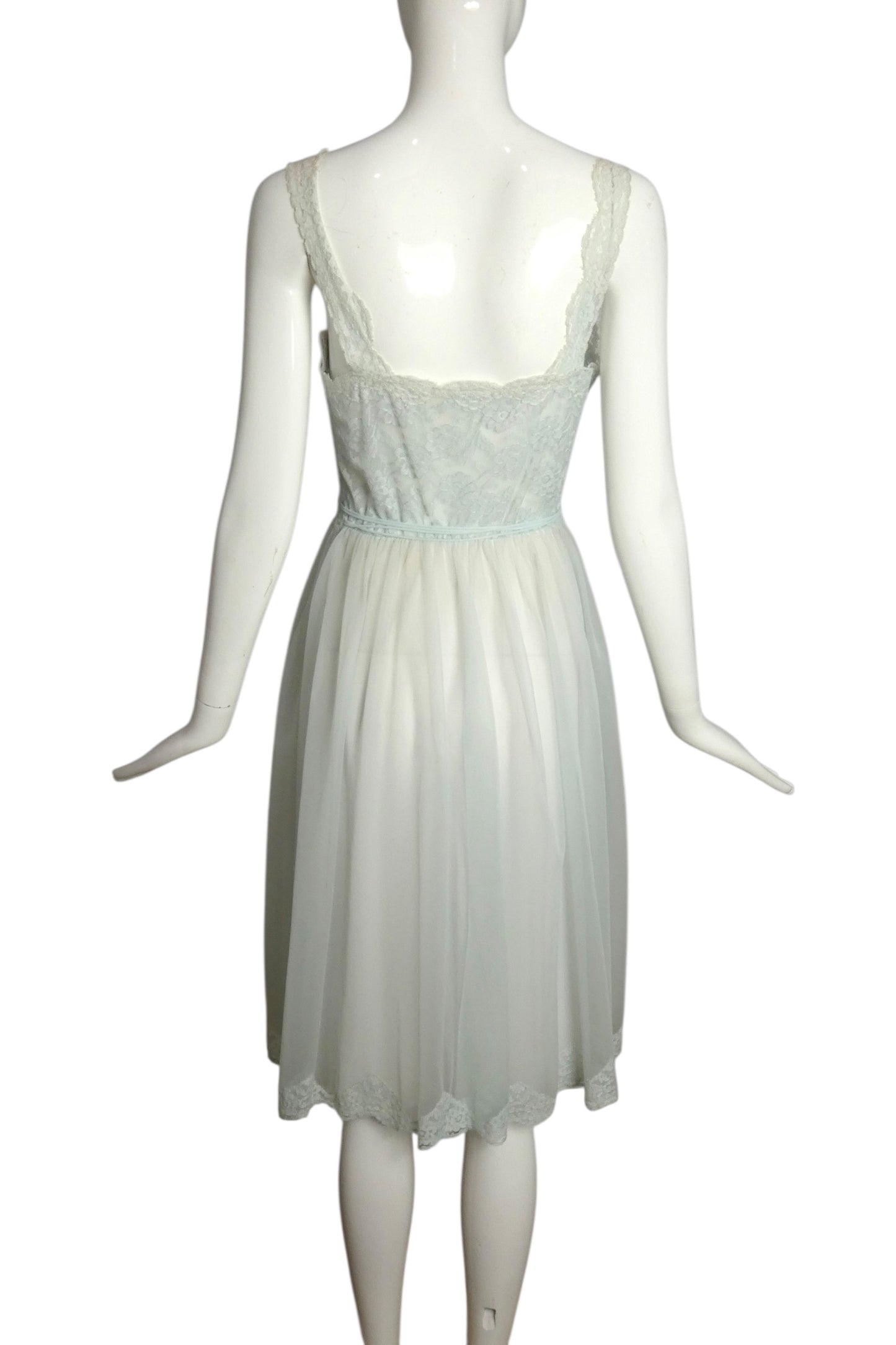 1960s Blue Lace Nightgown, Size 4
