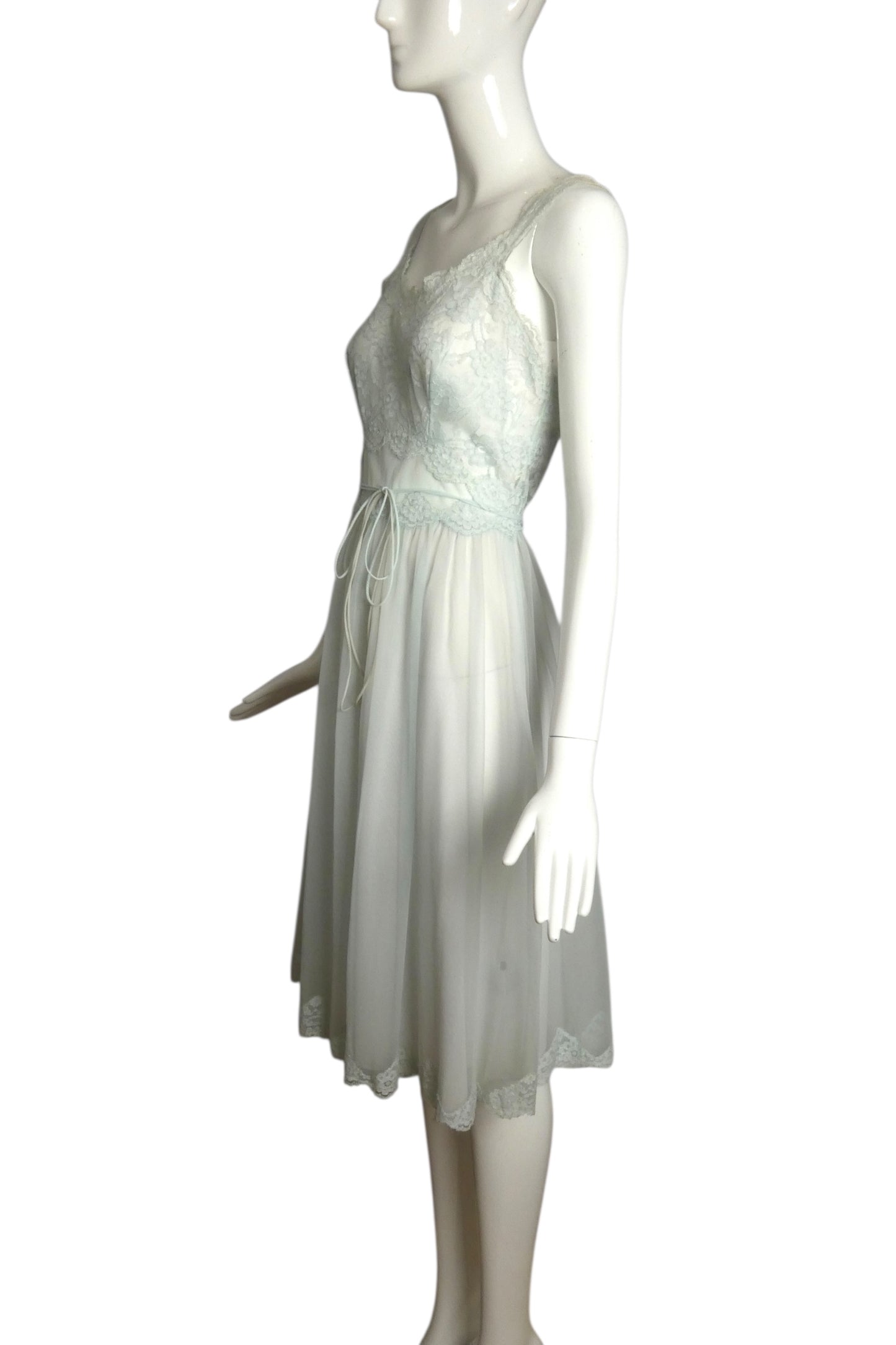 1960s Blue Lace Nightgown, Size 4