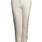 CHANEL- NWT 2011 White & Black Lasercut Tweed Trousers, Size 8