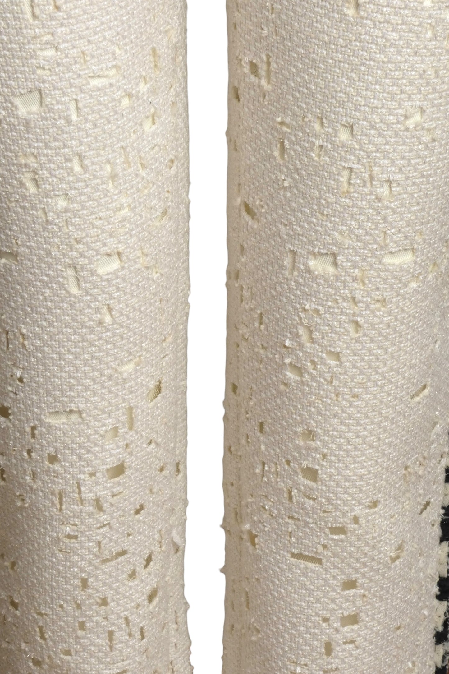 CHANEL- NWT 2011 White & Black Lasercut Tweed Trousers, Size 8