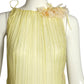 PIERRE CARDIN (HAUTE COUTURE)- 2000 2pc Yellow Crinkle Pleat Ensemble, Size 4