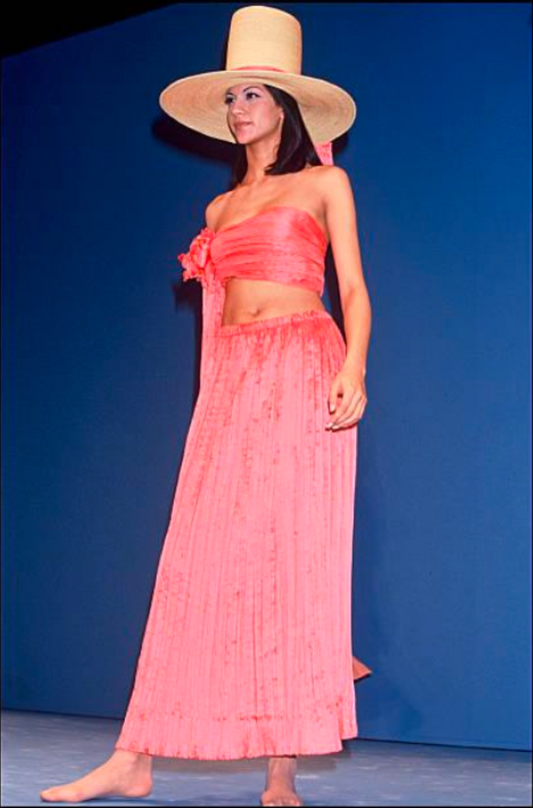 PIERRE CARDIN (HAUTE COUTURE)-1994 Crinkle Pleat Ensemble, Size-6