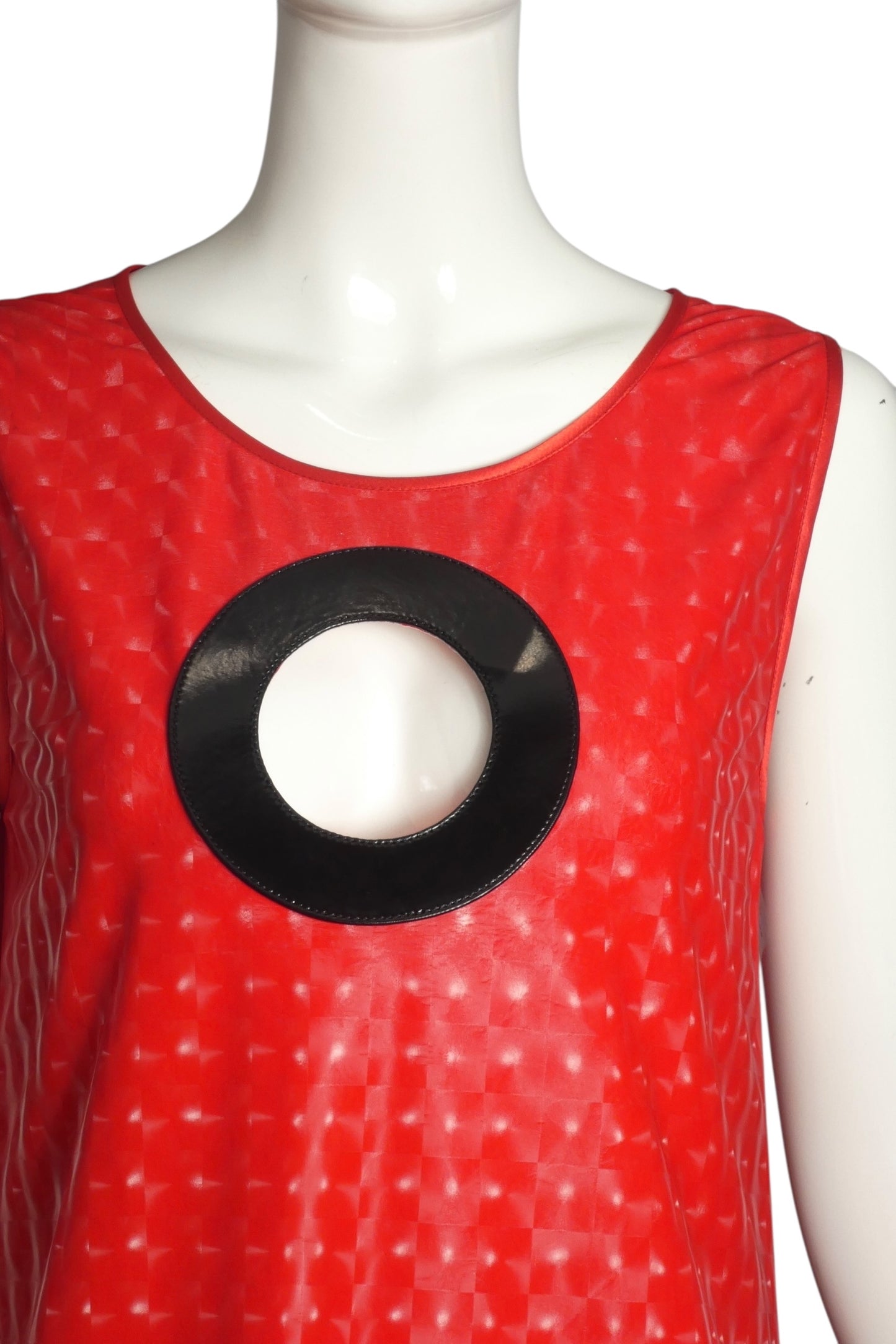 PIERRE CARDIN (Haute Couture)- 2011 Red Hologram Latex Dress, Size 6