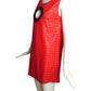PIERRE CARDIN (Haute Couture)- 2011 Red Hologram Latex Dress, Size 6