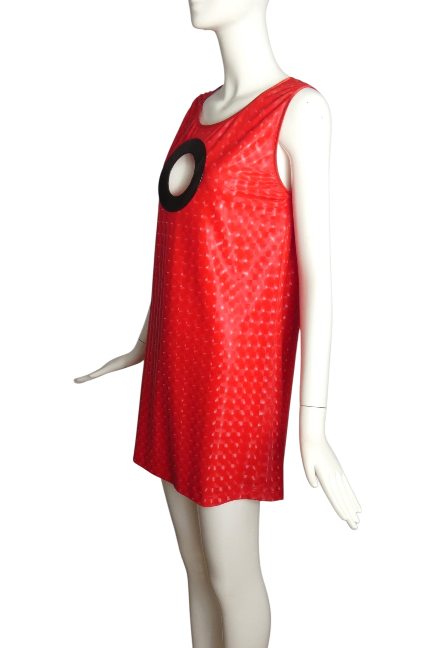 PIERRE CARDIN (Haute Couture)- 2011 Red Hologram Latex Dress, Size 6
