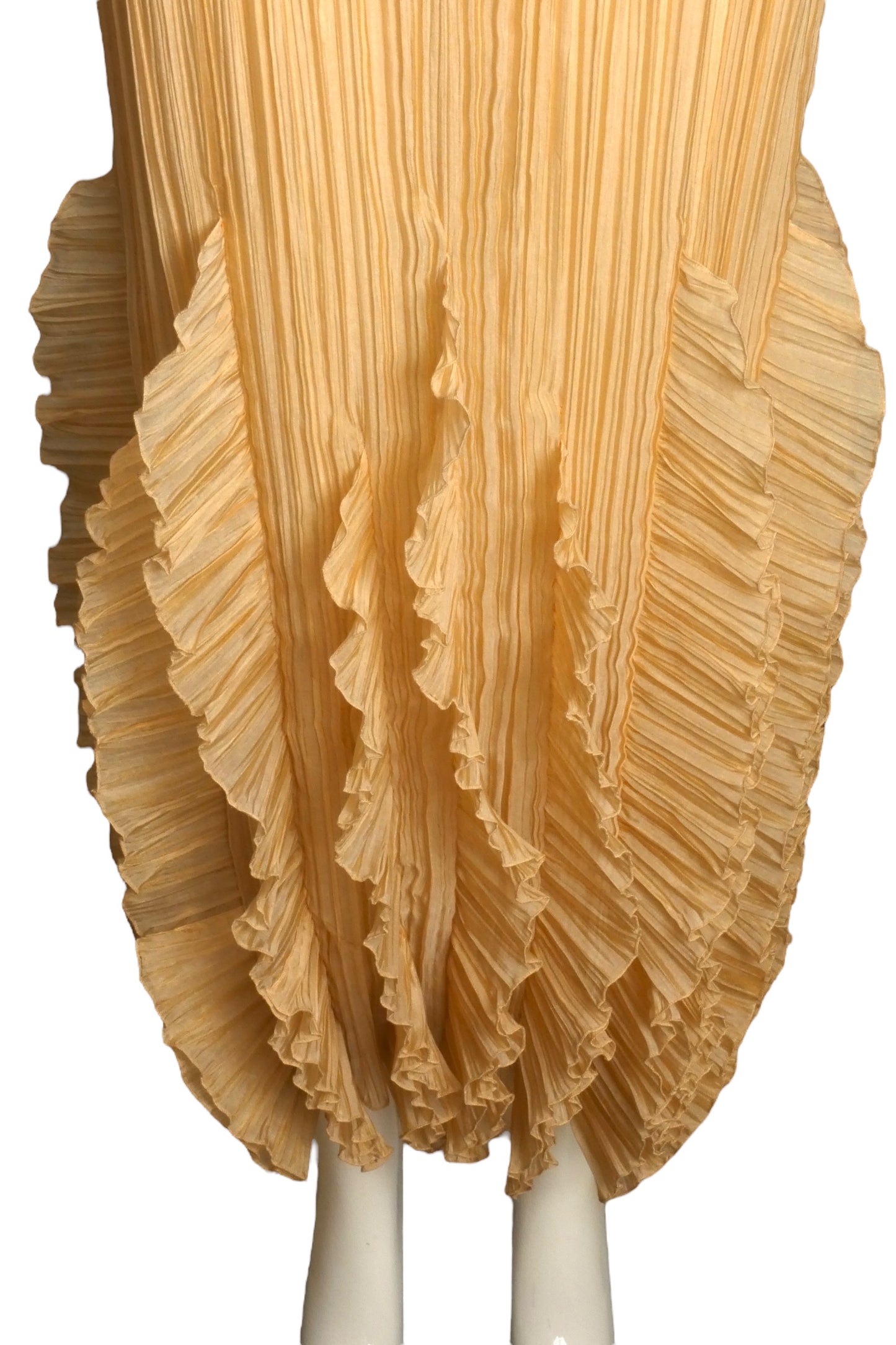 PIERRE CARDIN (HAUTE COUTURE)- 2000 Ivory Crinkle Pleat Dress, Size 6