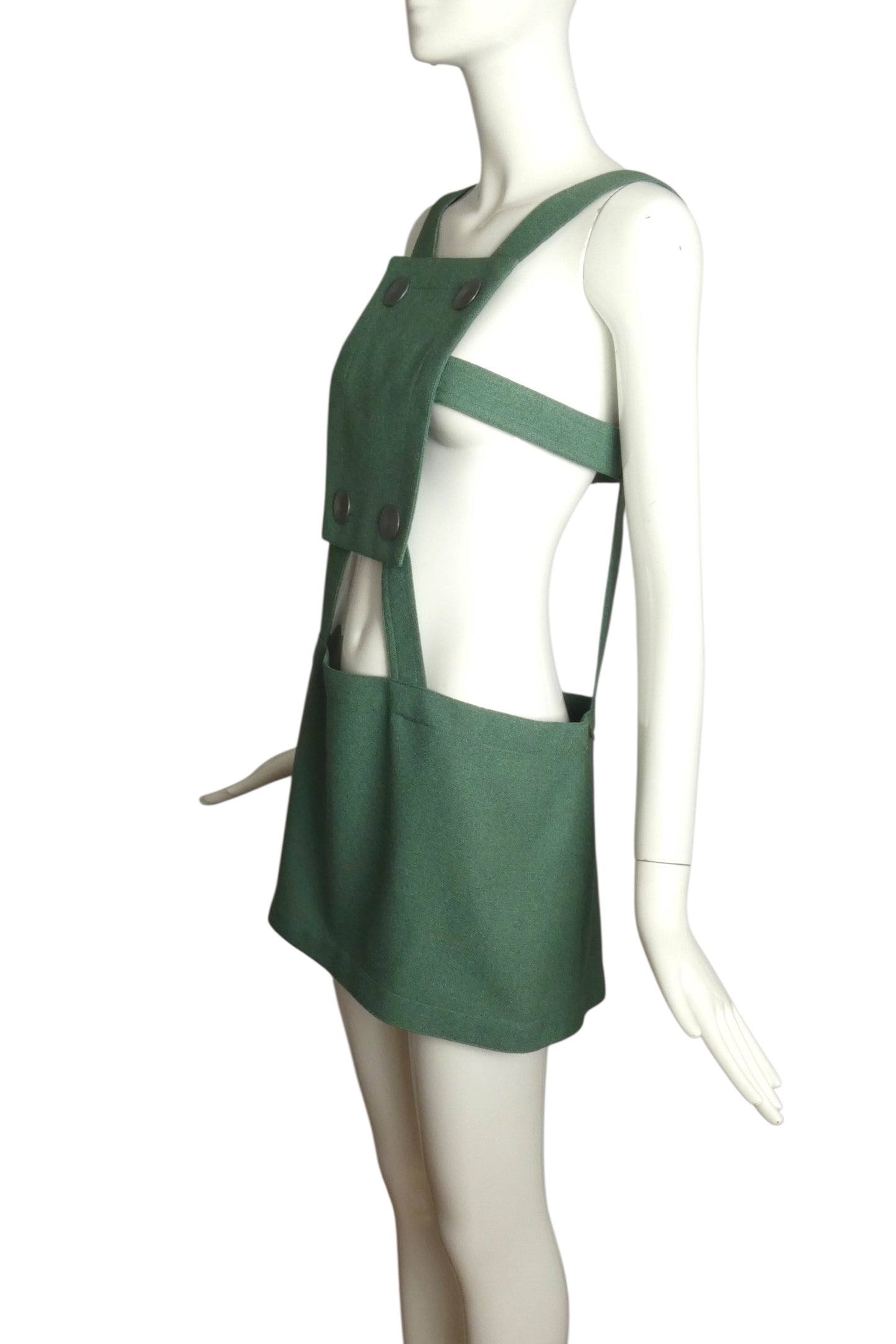 PIERRE CARDIN (HAUTE COUTURE)-1977 Green Rayon Jumper, Size 4