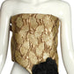 PIERRE CARDIN HAUTE COUTURE- 1990s Gold Brocade Strapless Top, Size 6