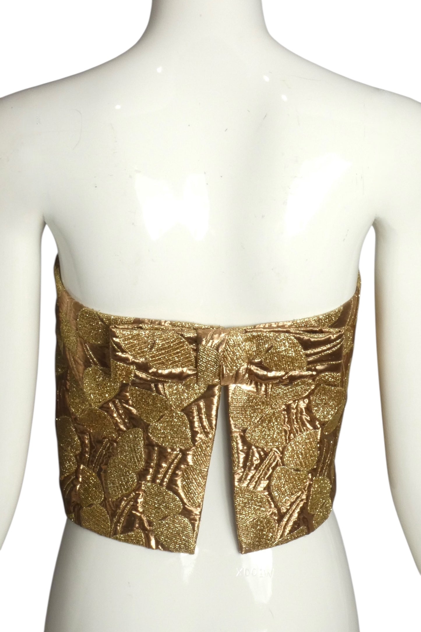 PIERRE CARDIN HAUTE COUTURE- 1990s Gold Brocade Strapless Top, Size 6
