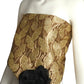 PIERRE CARDIN HAUTE COUTURE- 1990s Gold Brocade Strapless Top, Size 6
