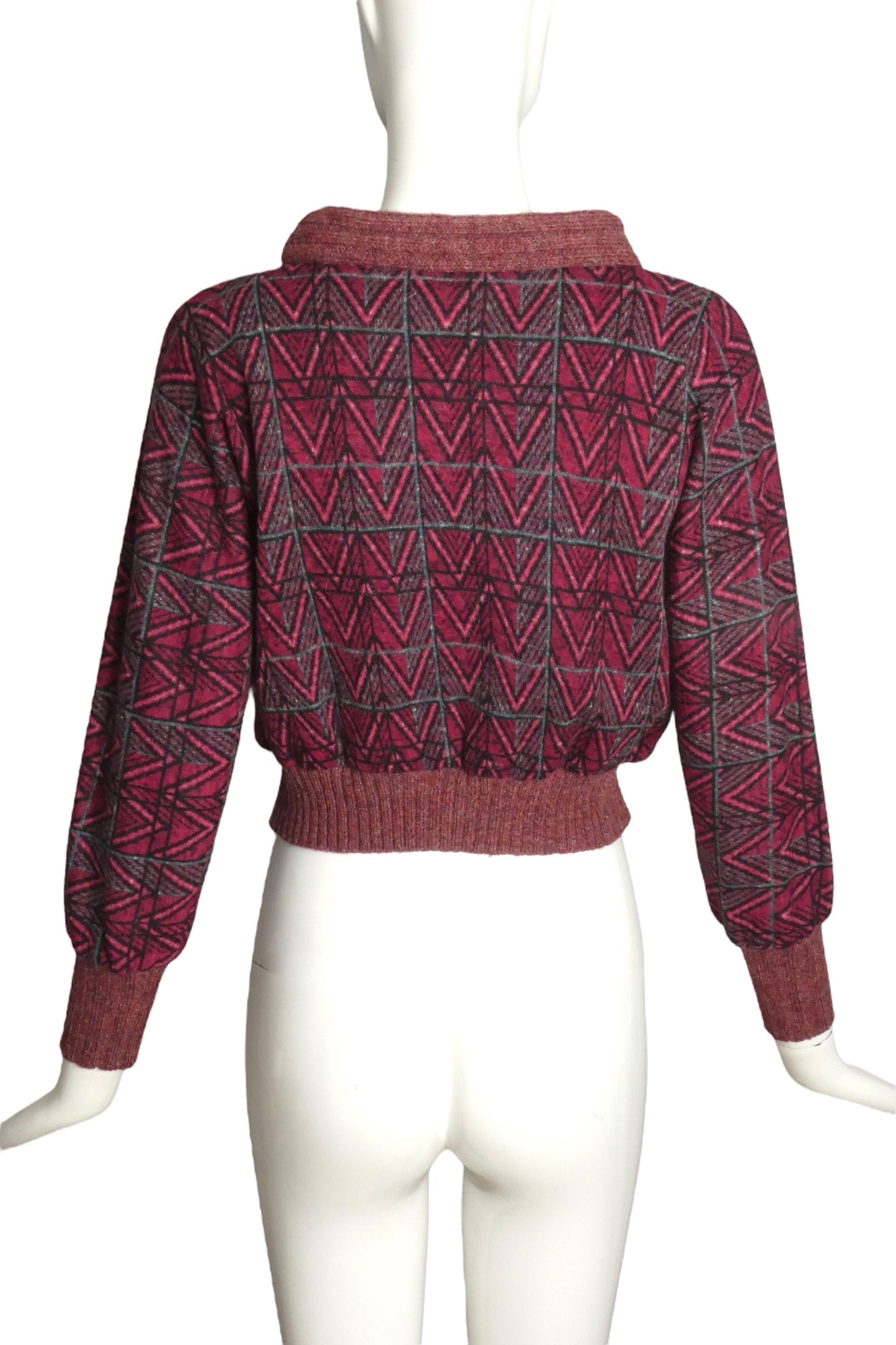 PIERRE CARDIN (HAUTE COUTURE)- 1974 Multi Color Wool Sweater, Size 4