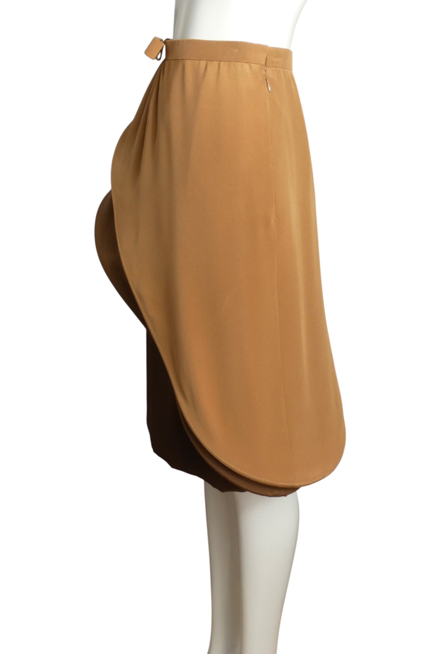 PIERRE CARDIN (HAUTE COUTURE)- Brown Silk Hoop Skirt, Size 2