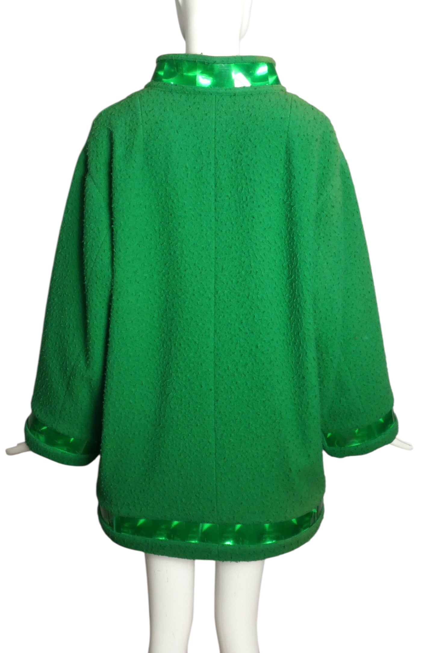 PIERRE CARDIN (HAUTE COUTURE)- 2008 Green Wool & Hologram Coat, Size 6