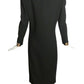 PIERRE CARDIN- 1968 Black Wool Crepe & Chrome Dress, Size 6