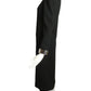 PIERRE CARDIN- 1968 Black Wool Crepe & Chrome Dress, Size 6