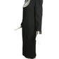 PIERRE CARDIN- 1968 Black Wool Crepe & Chrome Dress, Size 6