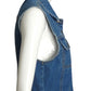 PIERRE CARDIN- 1990s Embellished Denim Vest, Size Small
