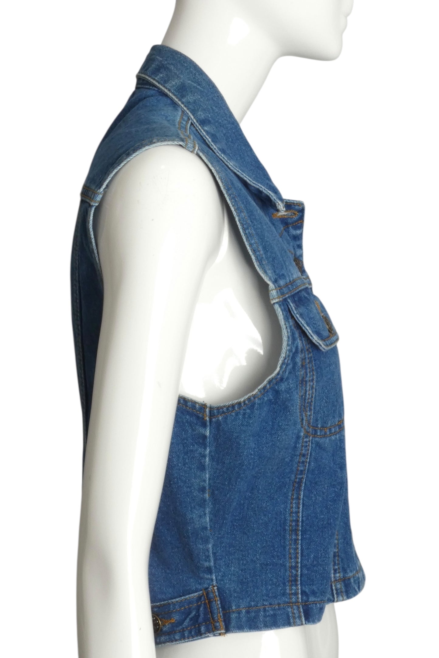 PIERRE CARDIN- 1990s Embellished Denim Vest, Size Small