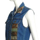 PIERRE CARDIN- 1990s Embellished Denim Vest, Size Small