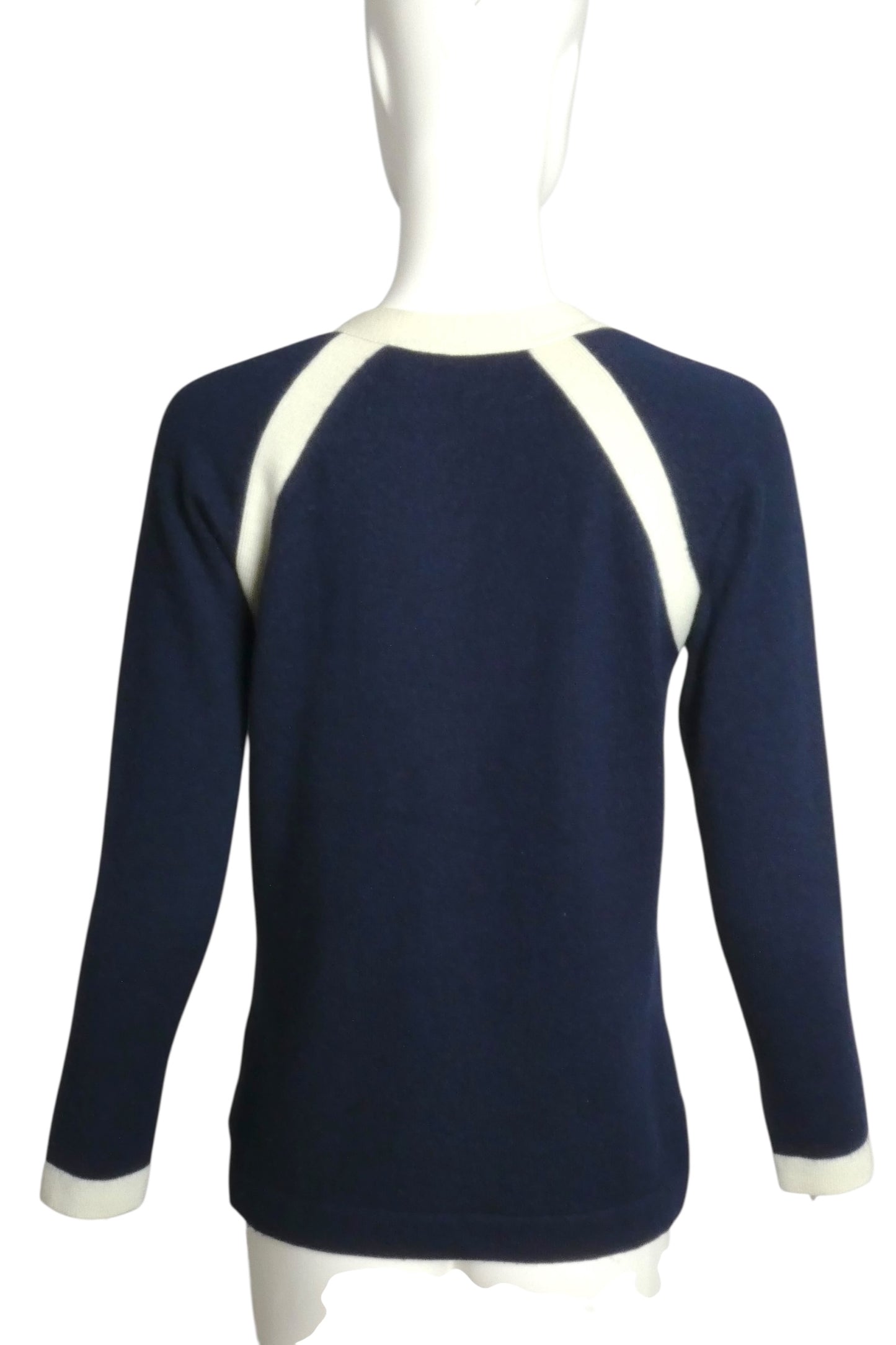 PIERRE CARDIN- 1970s Navy Wool Cardigan, Size 6