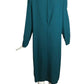 PIERRE CARDIN- 1980s Emerald Ruffled Wool Dress, Size 10