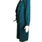 PIERRE CARDIN- 1980s Emerald Ruffled Wool Dress, Size 10