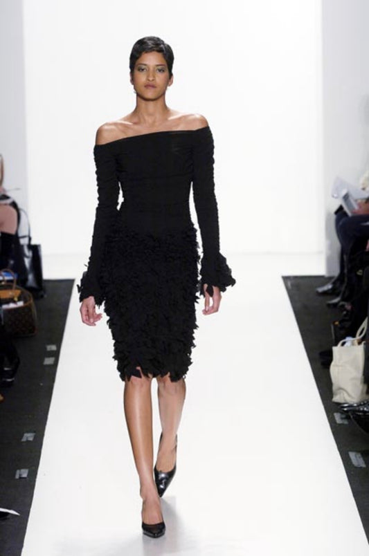 PAMELLA ROLAND- 2004 Black Ruched Skirt Ensemble, Size 8