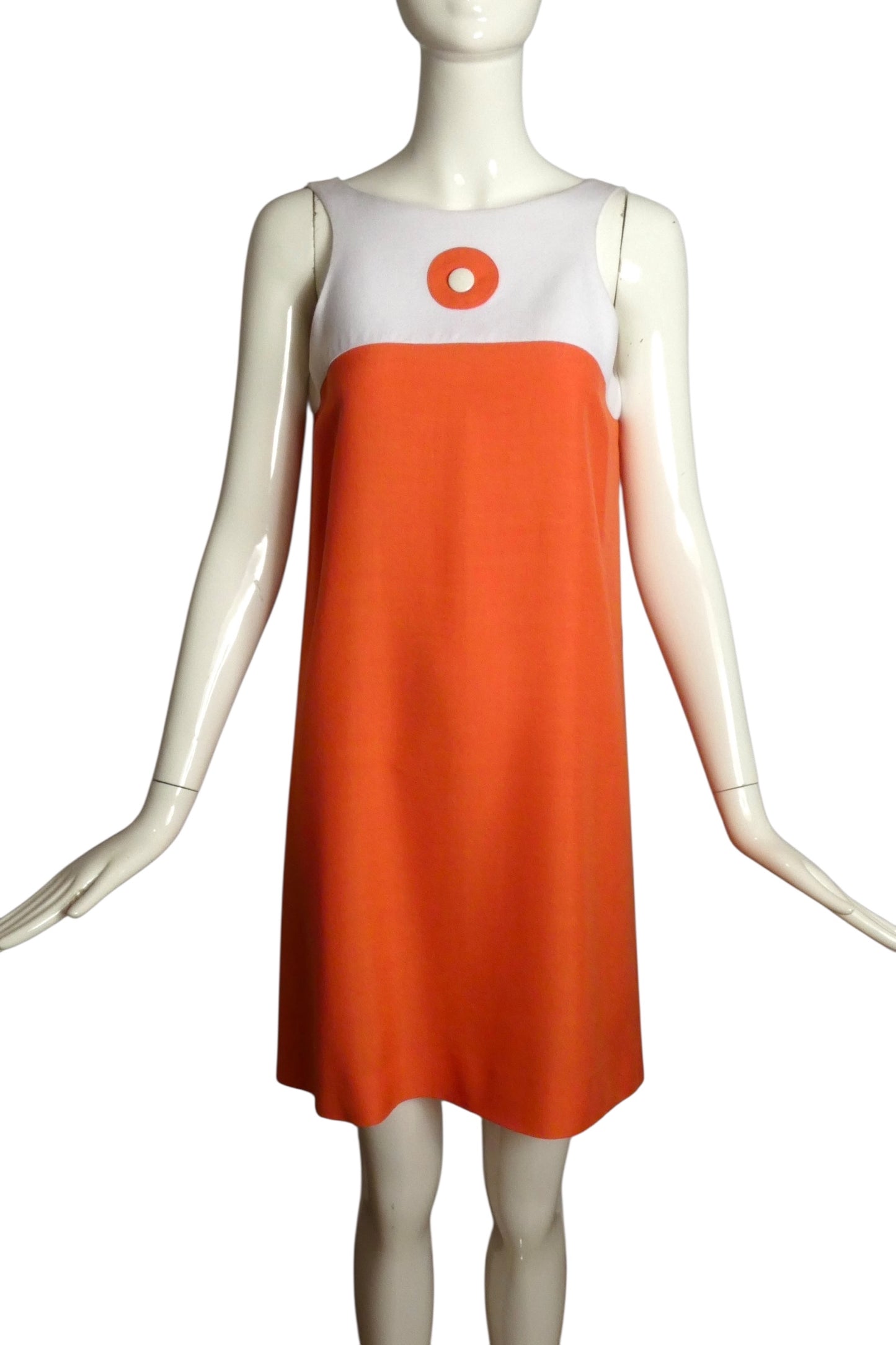 PIERRE CARDIN (HAUTE COUTURE)- 2000s Rayon Colorblock Dress, Size 4
