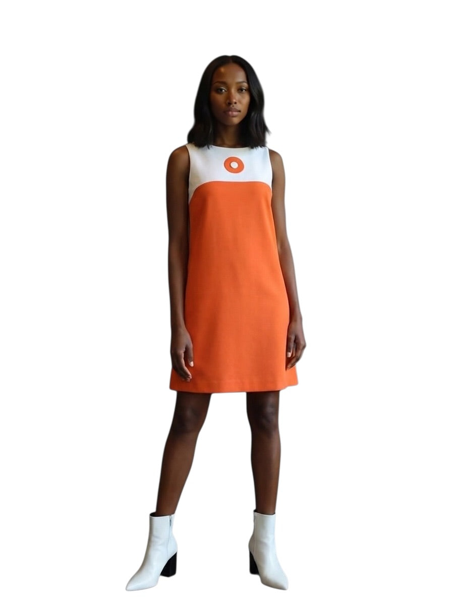 2000s Rayon Color Block Dress, Size 4
