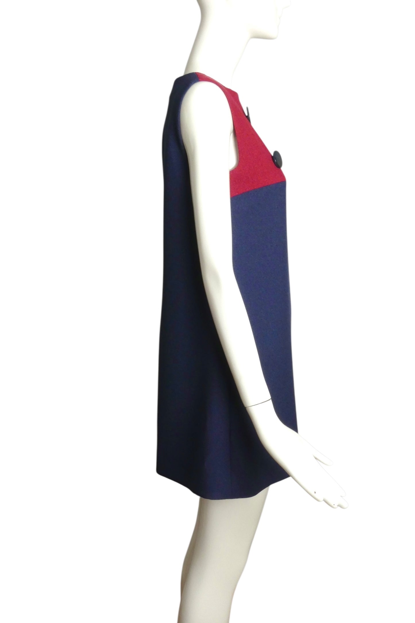 PIERRE CARDIN (HAUTE COUTURE) -2008 Multi Color Wool Trapeze Dress, Size 4