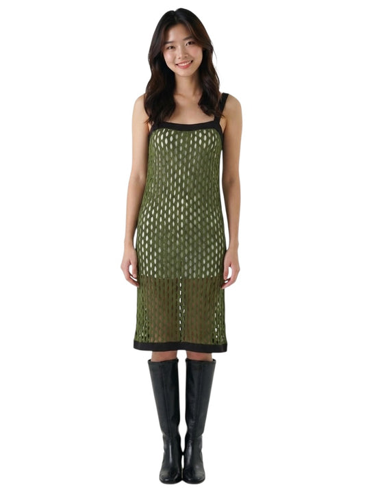 PIERRE CARDIN (HAUTE COUTURE) - 1978 Cotton Fishnet Dress, Size 4