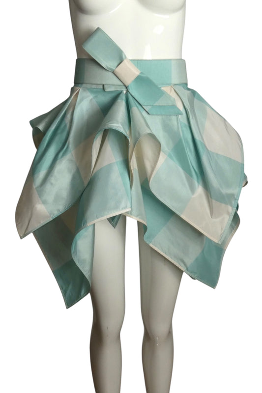 PIERRE CARDIN (HAUTE COUTURE) 2007 Check Taffeta Skirt, Size 8