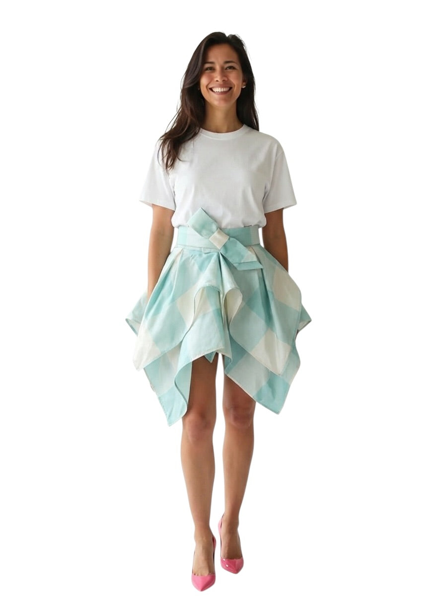 2007 Check Taffeta Skirt, Size 8