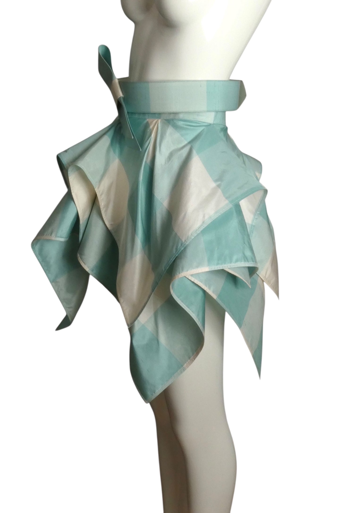 PIERRE CARDIN (HAUTE COUTURE) 2007 Check Taffeta Skirt, Size 8