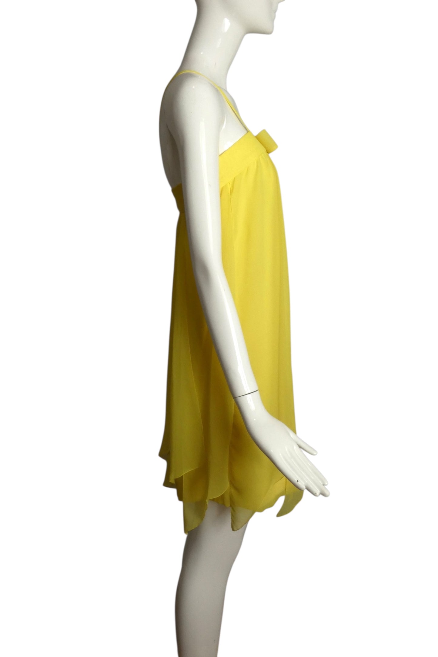 PIERRE CARDIN (HAUTE COUTURE) - 2009 Yellow Chiffon Slip Dress, Size 6