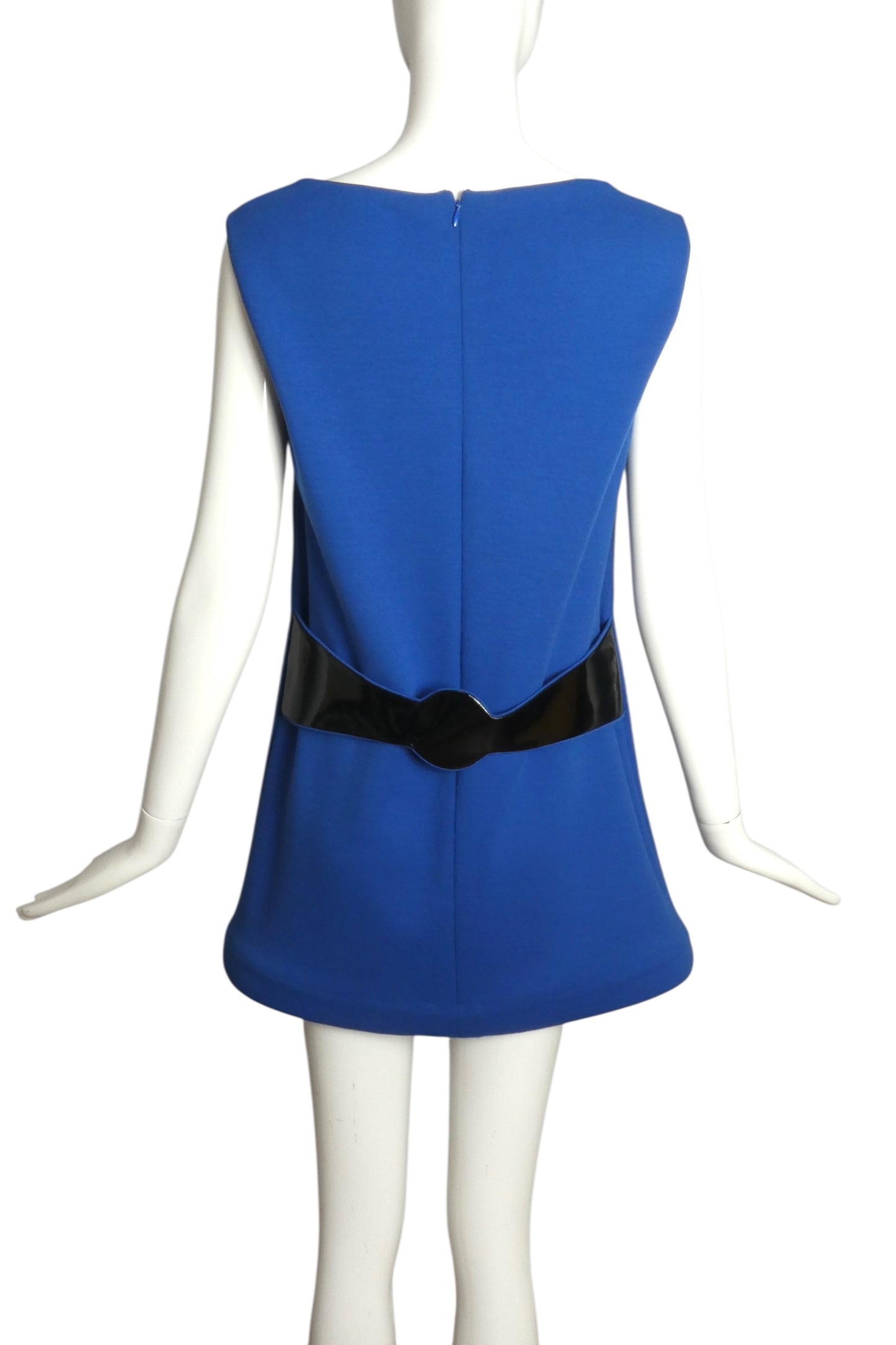 PIERRE CARDIN (HAUTE COUTURE)- 1996 Blue Wool Trapeze Dress, Size 6