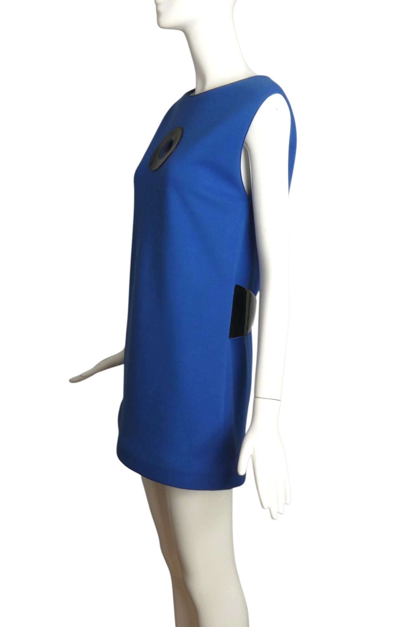 PIERRE CARDIN (HAUTE COUTURE)- 1996 Blue Wool Trapeze Dress, Size 6