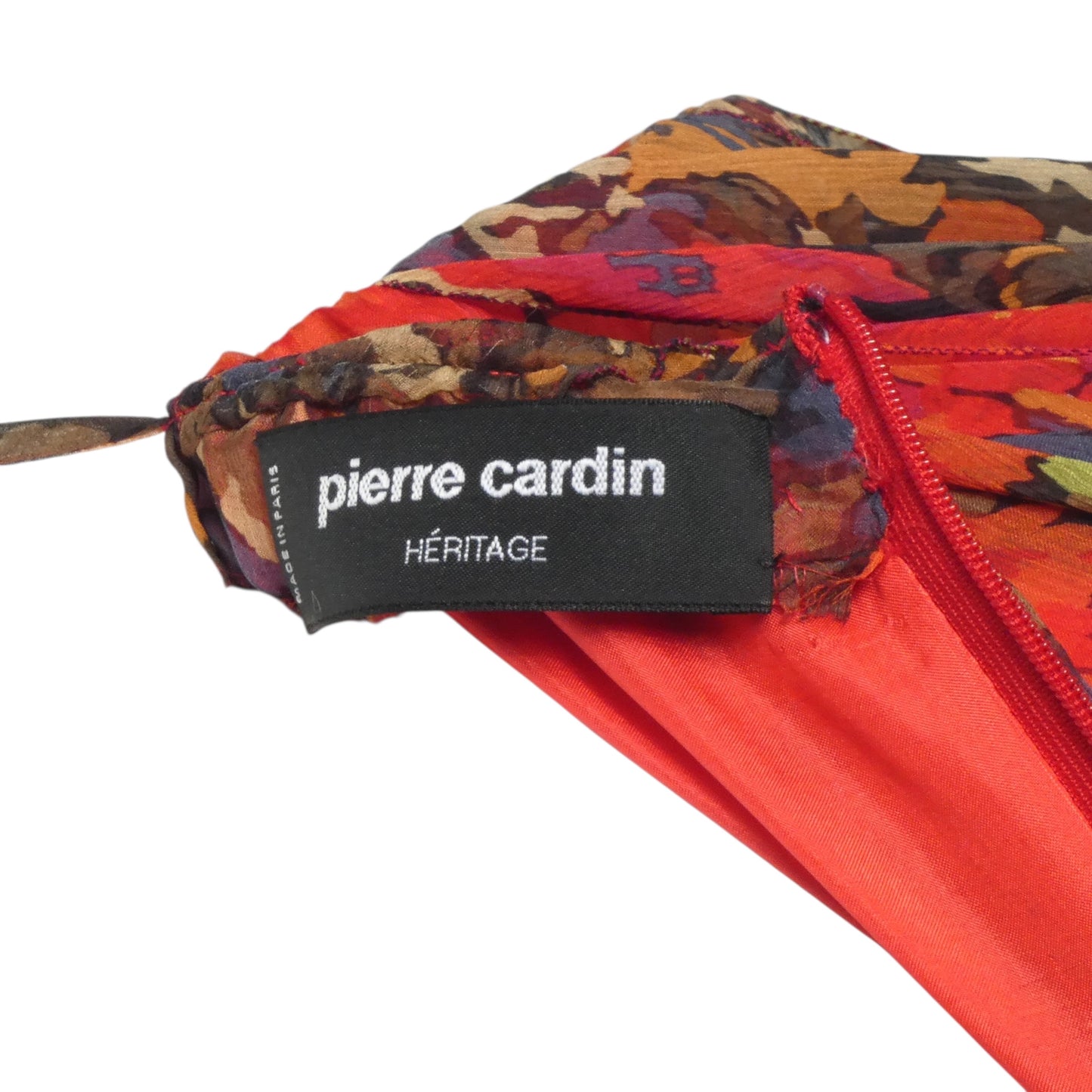 PIERRE CARDIN (HAUTE COUTURE)- 2005 Floral Chiffon Gown & Scarf, Size 6