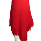 PIERRE CARDIN- 1969 Red Wool Fringe Skirt, Size 6