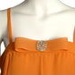 PIERRE CARDIN (HAUTE COUTURE) - 2009 Orange Chiffon Slip Dress, Size 8