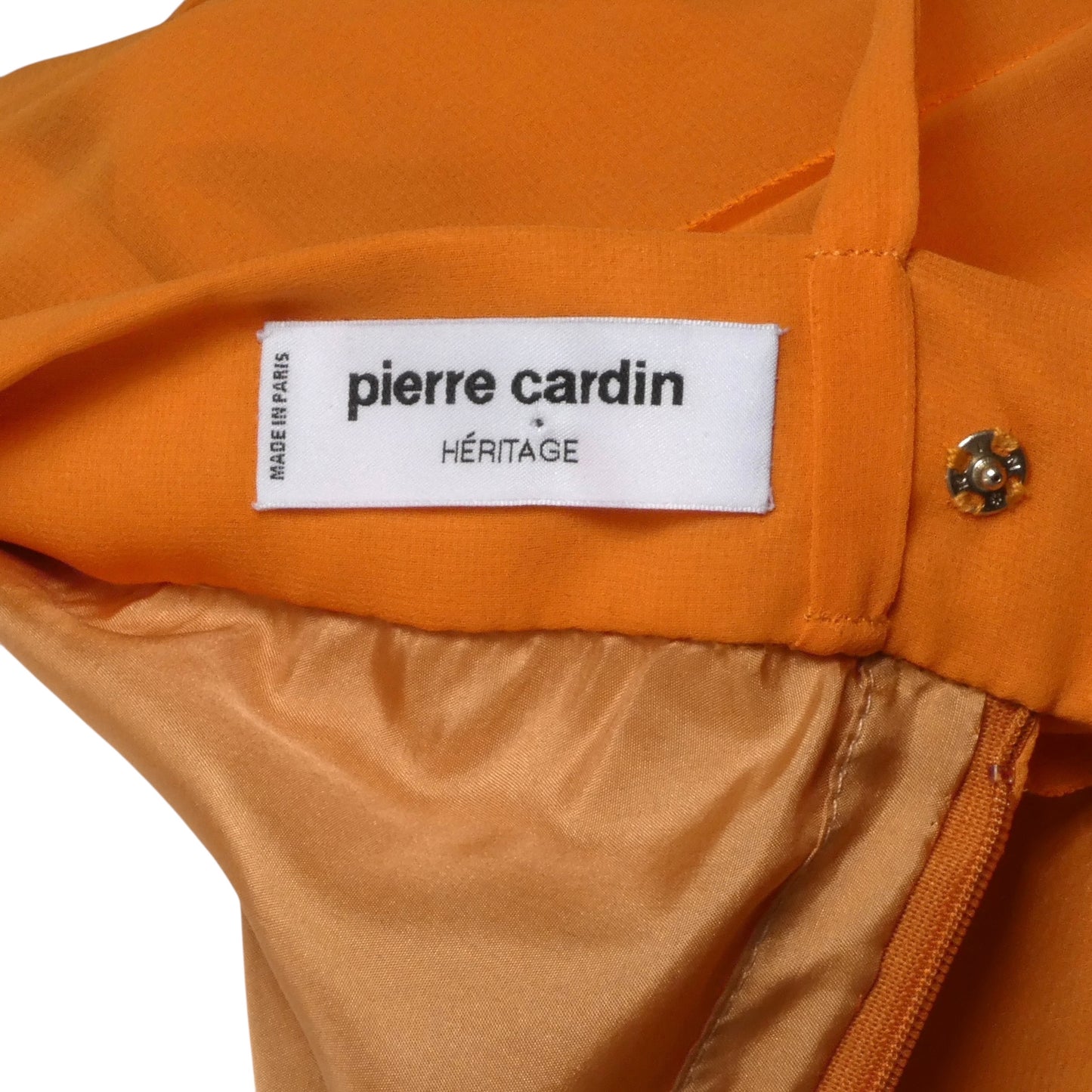 PIERRE CARDIN (HAUTE COUTURE) - 2009 Orange Chiffon Slip Dress, Size 8