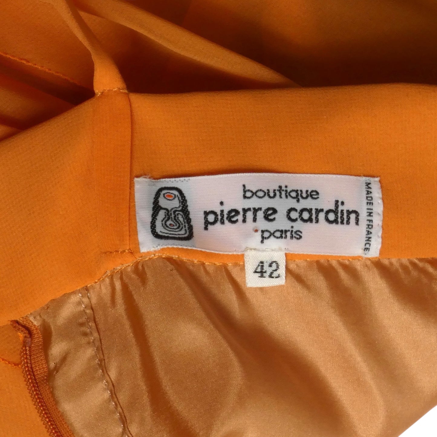 PIERRE CARDIN (HAUTE COUTURE) - 2009 Orange Chiffon Slip Dress, Size 8