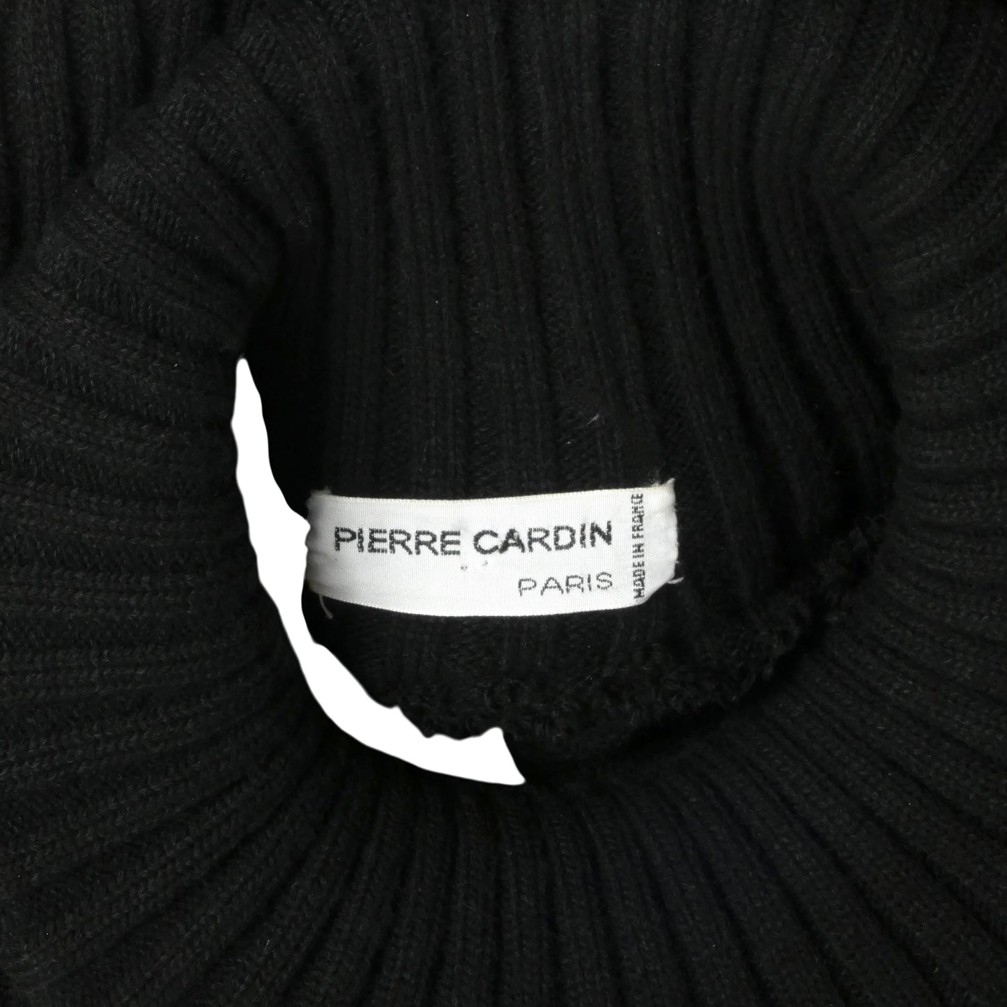 PIERRE CARDIN (HAUTE COUTURE)- 2009 Black Wool Knit Hoop Sweater, Size 6