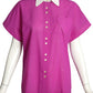 PIERRE CARDIN (HAUTE COUTURE)-1995 Pink Cotton S/S Blouse, Size 8