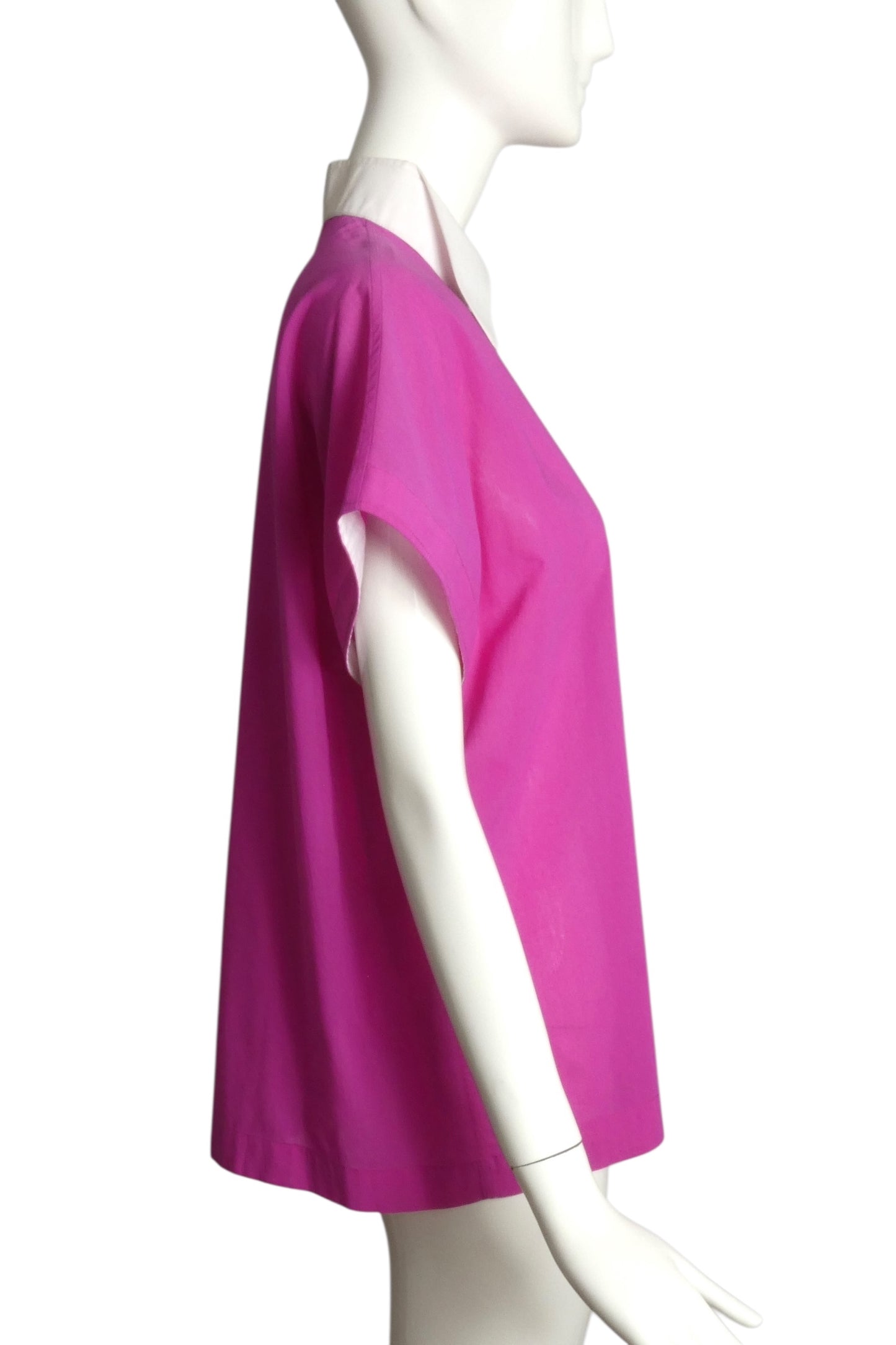 PIERRE CARDIN (HAUTE COUTURE)-1995 Pink Cotton S/S Blouse, Size 8