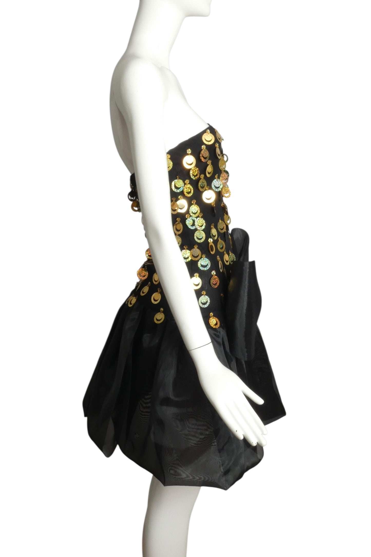 PIERRE CARDIN (HAUTE COUTURE)- 1990s Black Strapless Cocktail Dress, Size 6