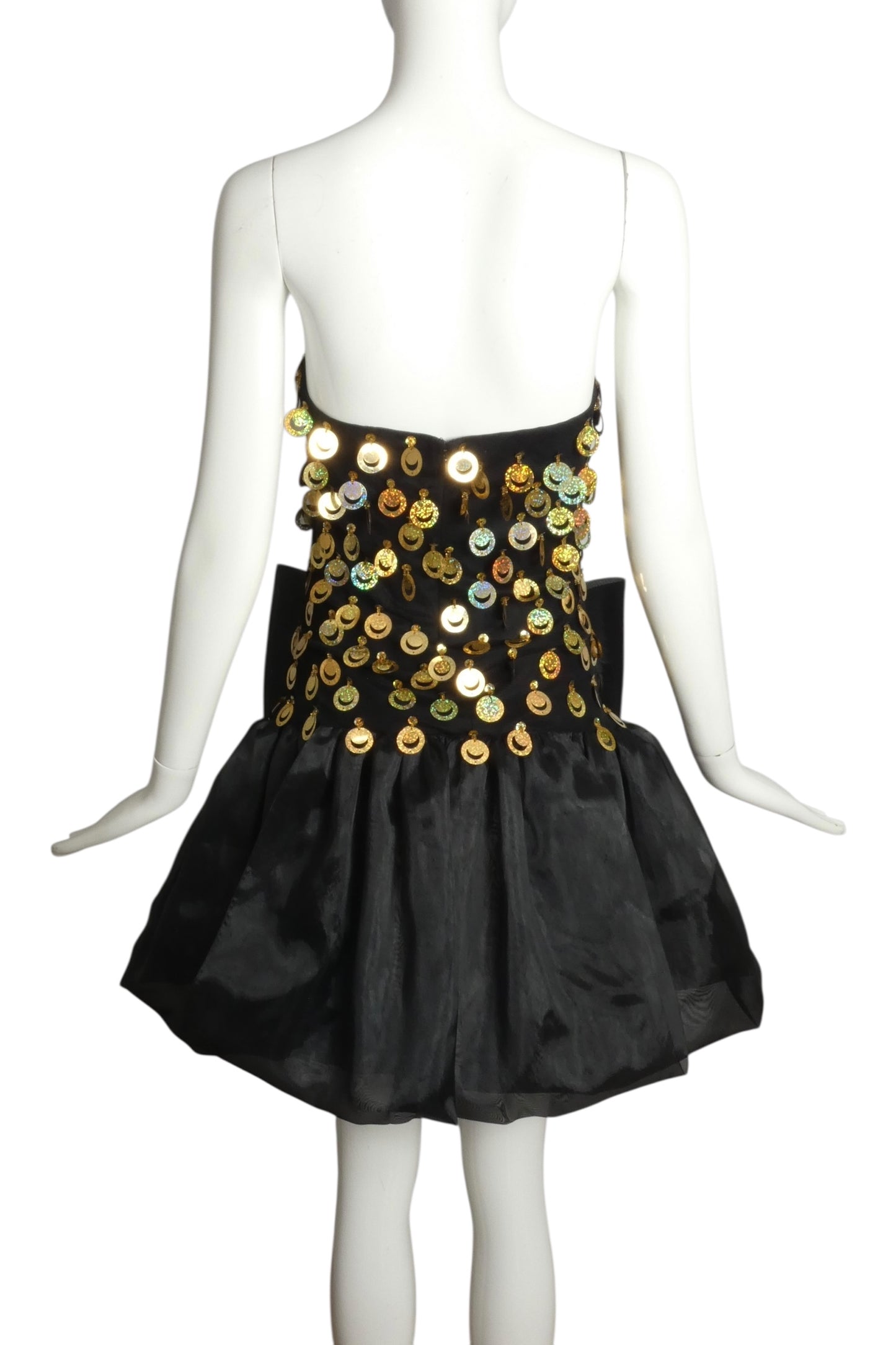 PIERRE CARDIN (HAUTE COUTURE)- 1990s Black Strapless Cocktail Dress, Size 6