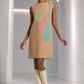 PIERRE CARDIN - 2011 Multi Color Rayon Mod Dress, Size 4