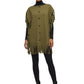 1980s Olive Wool Fringe Tunic, Size 8